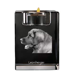 Leonberger świecznik kryształowy z psem Art-Dog