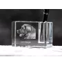 Leonberger - Pen stand, crystal organiser with dog photo, unique desk decoration by Art-Dog brand