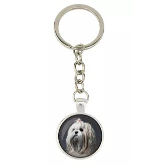 Lhasa Apso - keychain in a box, own photo, keychain pendant from Art-Dog brand