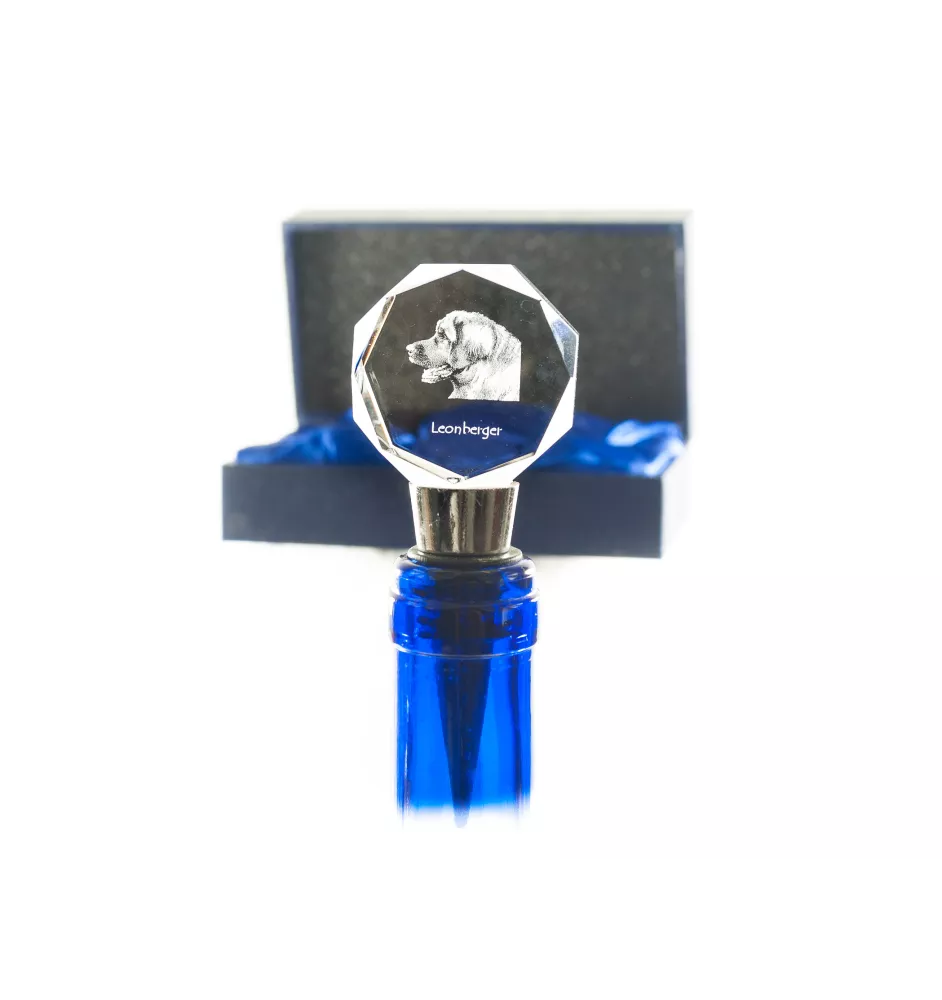 Leonberger - Bottle stopper, crystal wine stopper with photo, personalised gift for bartender by Art-Dog brand