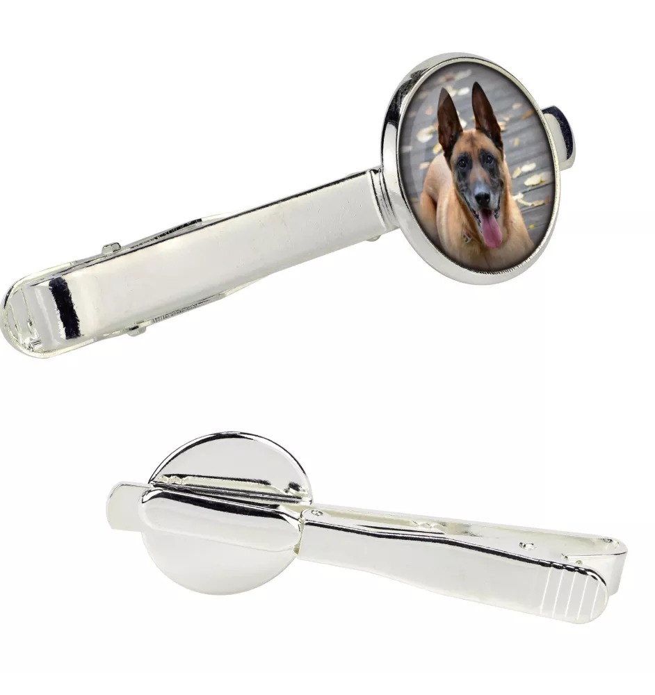 Malinois chien de berger belge - pince à cravate dans une boîte, cravate élégante, bijoux personnalisés de la marque Art-Dog