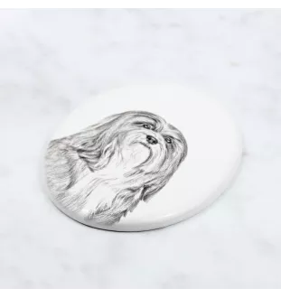 Lhasa Apso - une plaque commémorative avec une photo de chien, une plaque funéraire avec une impression, une plaque ovale personnalisée de la marque Art-Dog