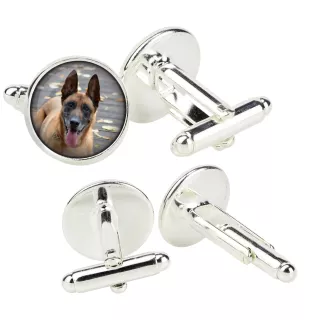 Malinois Belgian Shepherd Dog - cufflinks in a box, handmade jewelry, product of the Art-Dog brand