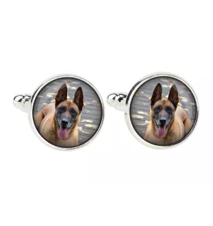 Malinois Belgian Shepherd Dog - cufflinks in a box, handmade jewelry, product of the Art-Dog brand