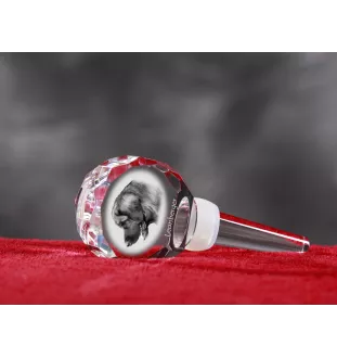 Leonberger - Crystal bottle stopper, unique wine stopper with photo, personalised gift for sommelier by Art-Dog brand