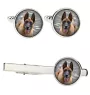 Malinois Belgischer Schäferhund Ärmelknöpfe und Krawatte mit Ihrem Foto, Anzugaccessoire, Herrenschmuck der Marke Art-Dog