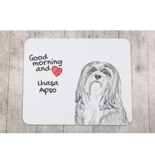 Lhasa Apso, Lhasaterrier, Löwenhund - Mauspad mit Druck, personalisiertes Mauspad mit Hund, einzigartiges Gadget für Büroangestellte von Art-Dog.