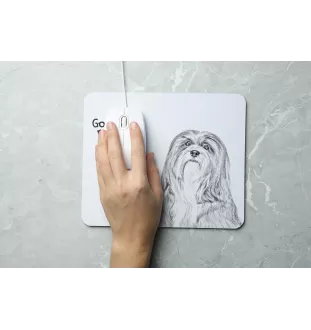 Lhasa Apso, Lhasaterrier, Löwenhund - Mauspad mit Druck, personalisiertes Mauspad mit Hund, einzigartiges Gadget für Büroangestellte von Art-Dog.