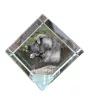 Leonberger - crystal cube with a photo, photo of a horse in crystal, cubic paperweight from Art-Dog brand