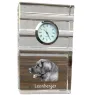 Leonberger, Chien De Leonberg - une horloge en verre avec une photo, une photo de chien dans un cristal, une horloge de bureau personnalisée de la marque Art-Dog