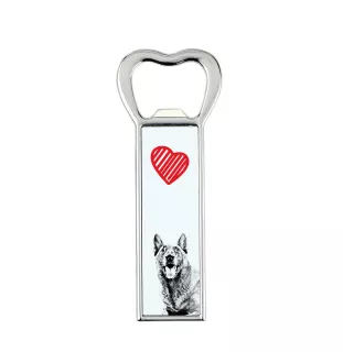 Malinois Belgian Shepherd Dog - bottle opener with a dog, personalized fridge opener, unique gift for a man by Art-Dog brand