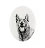 Malinois Belgian Shepherd Dog - commemorative plaque with a photo of a dog, tombstone with a print, personalized oval plaque from the Art-Dog brand