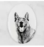 Malinois Belgian Shepherd Dog - commemorative plaque with a photo of a dog, tombstone with a print, personalized oval plaque from the Art-Dog brand