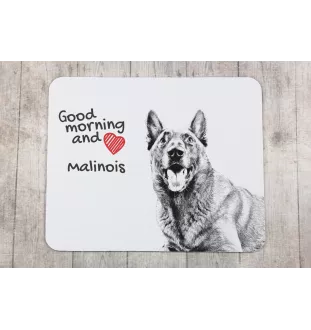 Malinois Belgischer Schäferhund - Mauspad mit Druck, personalisiertes Mauspad mit Hund, einzigartiges Gadget für Büroangestellte von Art-Dog.