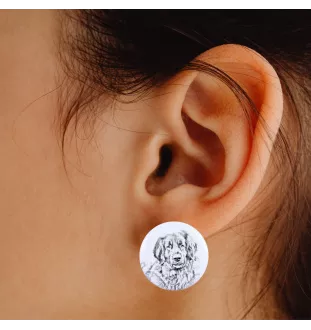 Leonberger, Chien De Leonberg - boucles d'oreilles uniques avec un chien, votre animal de compagnie sur un porte-clés, marque propre Art-Dog