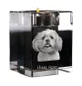 Lhasa Apso, Lhasaterrier, Löwenhund - Kerzenhalter mit Hundefoto, Teelichthalter aus Kristall, personalisiertes Geschenk der Marke Art-Dog