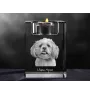 Lhasa Apso - Candle holder with dog photo, crystal tealight holder, personalised gift by Art-Dog brand