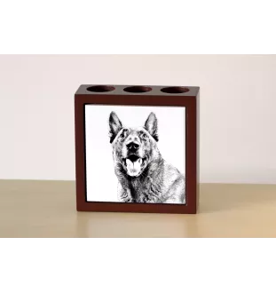 Malinois chien de berger belge - porte-stylo avec chien, organiseur de bureau avec impression, décoration de bureau personnalisée de la marque Art-Dog