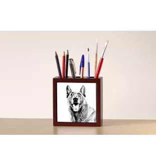 Malinois Belgischer Schäferhund - Stifthalter mit Hund, Schreibtischorganizer mit Aufdruck, personalisierte Schreibtischdekoration der Marke Art-Dog