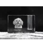 Lhasa Apso - Porte-stylos, organiseur en cristal avec photo de chien, décoration de bureau unique par la marque Art-Dog