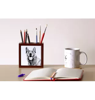Malinois chien de berger belge - porte-stylo avec chien, organiseur de bureau avec impression, décoration de bureau personnalisée de la marque Art-Dog