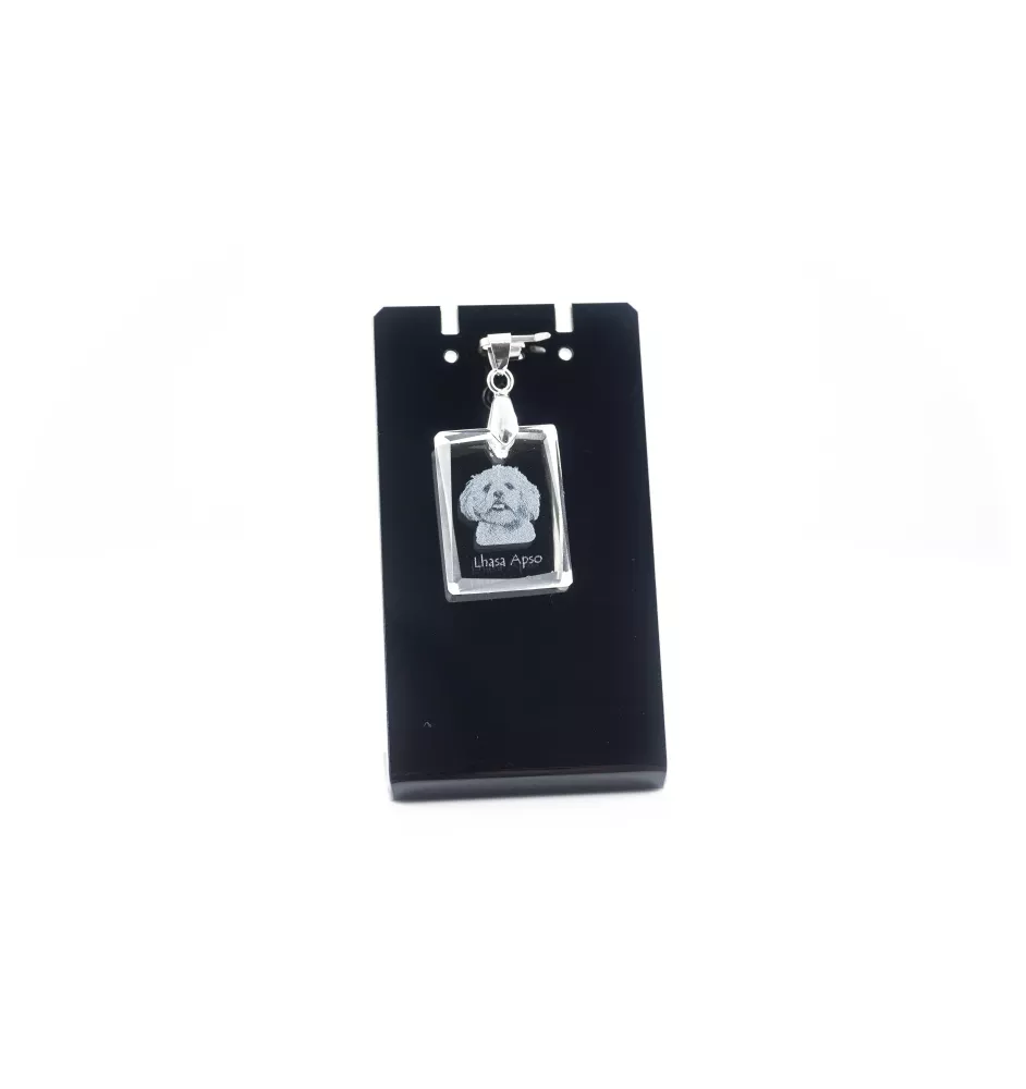 Lhasa Apso - Pendentif chien en cristal, collier photo, bijoux uniques par Art-Dog