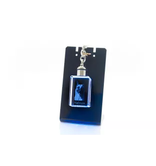 Malinois Belgian Shepherd Dog - Crystal key ring with dog photo, illuminated key ring, unique gift by Art-Dog brand