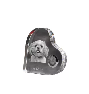 Lhasa Apso zegar w kształcie serca z psem Art-Dog