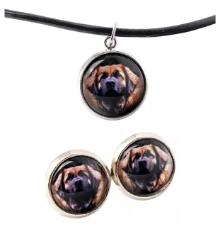 Leonberger - Schmuck mit Ihrem Foto-Box, Halskette und Ohrringe-Set, personalisierte Produkte der Marke Art-Dog.