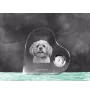 Lhasa Apso - crystal clock with a dog picture, heart-shaped shelf clock, personalized standing clock by Art-Dog brand