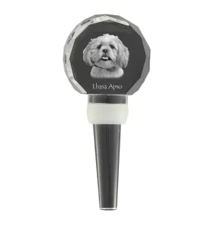 Lhasa Apso - Bouchon de bouteille en cristal, bouchon de vin unique avec photo, cadeau personnalisé pour sommelier par la marque Art-Dog