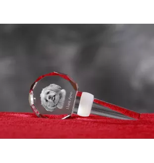 Lhasa Apso - Bouchon de bouteille en cristal, bouchon de vin unique avec photo, cadeau personnalisé pour sommelier par la marque Art-Dog