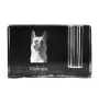 Malinois Belgian Shepherd Dog - Pen stand, crystal organiser with dog photo, unique desk decoration by Art-Dog brand