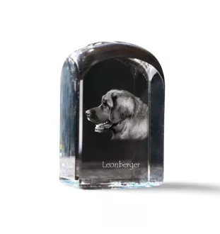 Leonberger, Chien De Leonberg - un cube de cristal avec une photo, une photo de chien dans le cristal, un presse-papiers cubique de la marque Art-Dog