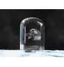Leonberger - crystal cube with a photo, photo of a dog in crystal, cubic paperweight from Art-Dog brand