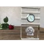 Lhasa Apso - glass clock with a photo, photo of a dog in crystal, personalized standing office clock by Art-Dog brand