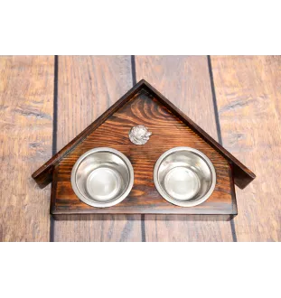 Leonberger - Holzständer mit Schalen für Hunde, dekorative Hundeschalen, Geschenk zur Adoption eines Hundes von der Marke Art-Dog