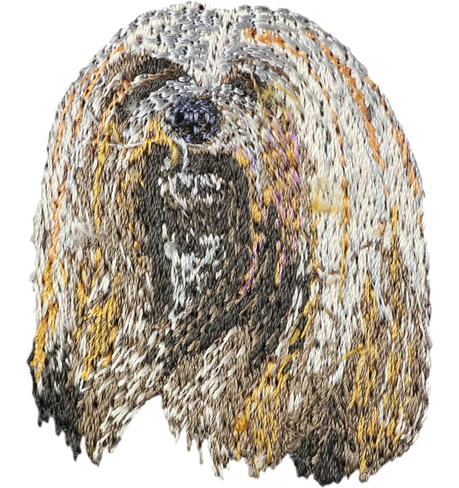 Lhasa Apso, Lhasaterrier, Löwenhund - Hund geformtes Aufnäher, besticktes Patch, einzigartiges Dekor für den Rucksack der Marke Art-Dog