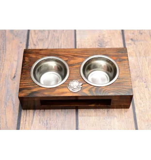 Leonberger, Chien De Leonberg - support en bois avec des bols pour chien, bols pour chien en acier, cadeau pour l'adoption d'un chien de la marque Art-Dog