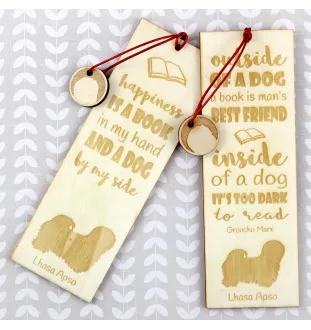 Lhasa Apso - marque-page pour livre avec chien, marque-page personnalisé, accessoire canin pour les lecteurs de la marque Art-Dog