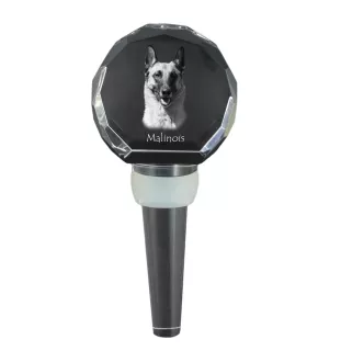 Malinois chien de berger belge - Bouchon de bouteille en cristal, bouchon de vin unique avec photo, cadeau personnalisé pour sommelier par la marque Art-Dog