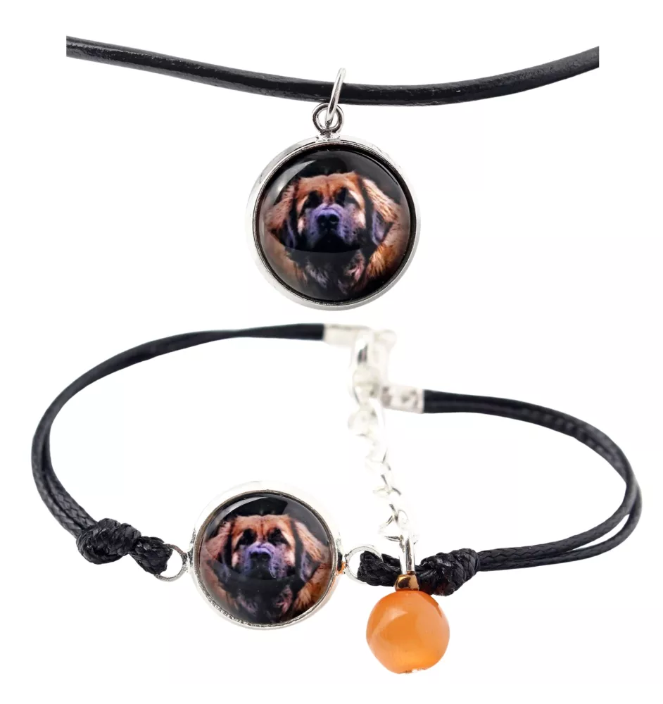 Leonberger - a set of jewelry with your photo, handmade set, bracelet and necklace by Art.-Dog brand