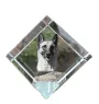 Malinois Belgian Shepherd Dog - crystal cube with a photo, photo of a horse in crystal, cubic paperweight from Art-Dog brand