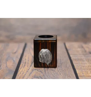 Lhasa Apso, Lhasaterrier, Löwenhund - Holzkerzenständer mit Hund, einzigartiges Andenken an den Verlust eines Hundes, Handwerkskunst der Marke Art-Dog