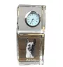 Malinois Belgian Shepherd Dog - crystal clock with a photo, a photo of a dog in crystal, personalized desk clock by Art-Dog brand