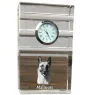 Malinois chien de berger belge - une horloge en verre avec une photo, une photo de chien dans un cristal, une horloge de bureau personnalisée de la marque Art-Dog