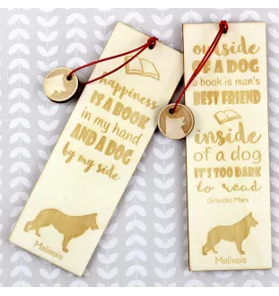 Malinois chien de berger belge - marque-page pour livre avec chien, marque-page personnalisé, cadeau pour les amateurs de livres de la marque Art-Dog