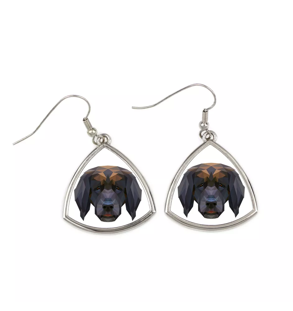 Leonberger - earrings with a picture and the inscription geometric dog Art-Dog