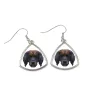 Leonberger, Chien De Leonberg - boucles d'oreilles avec une photo et un motif de chien géométrique Art-Dog