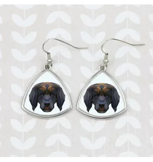 Leonberger - earrings with a picture and the inscription geometric dog Art-Dog
